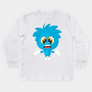 Surprised Cartoon Boy Kids Long Sleeve T-Shirt